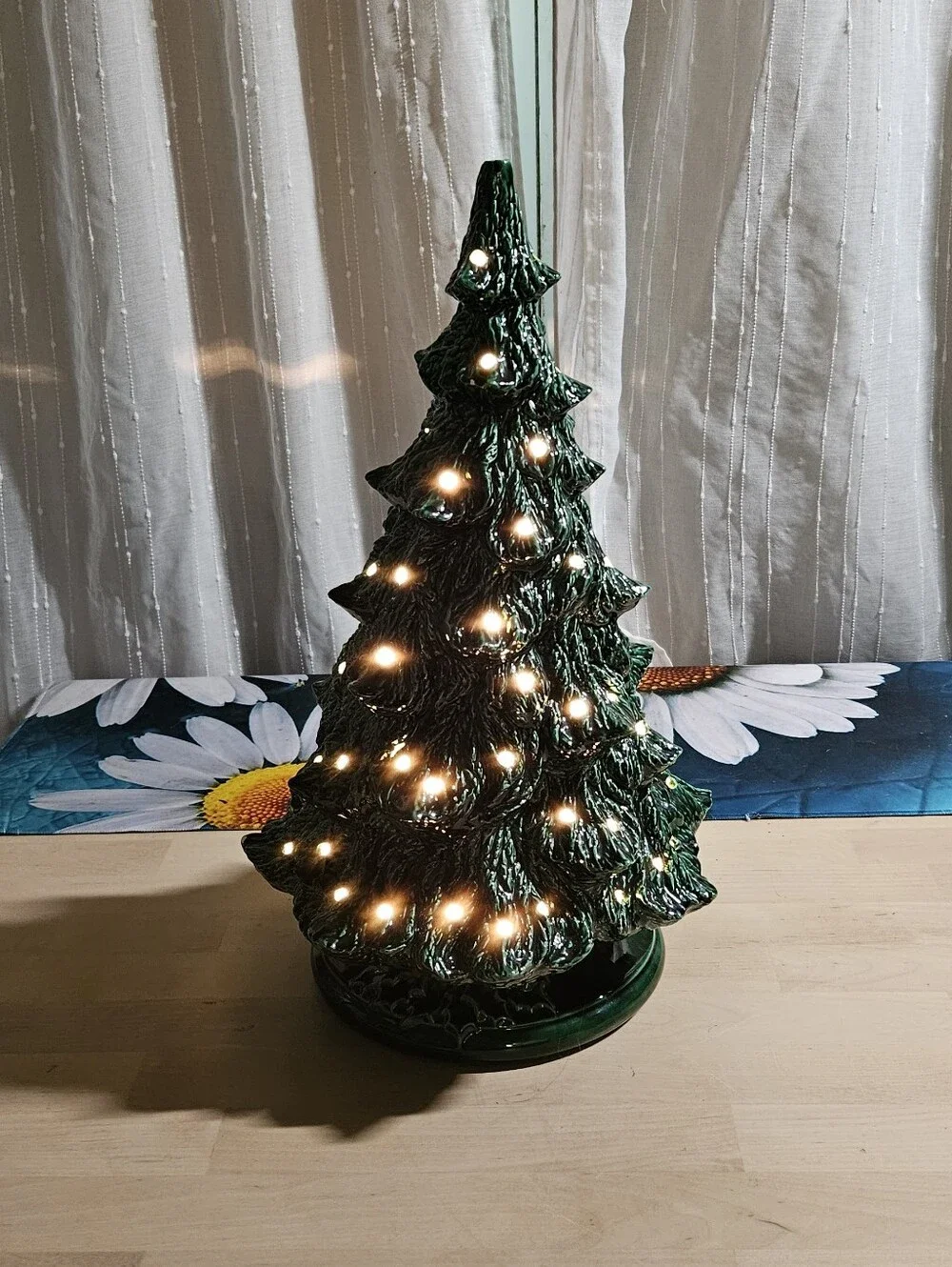 Multicolor Ceramic Tabletop Christmas Tree 20 inch with Star Topper